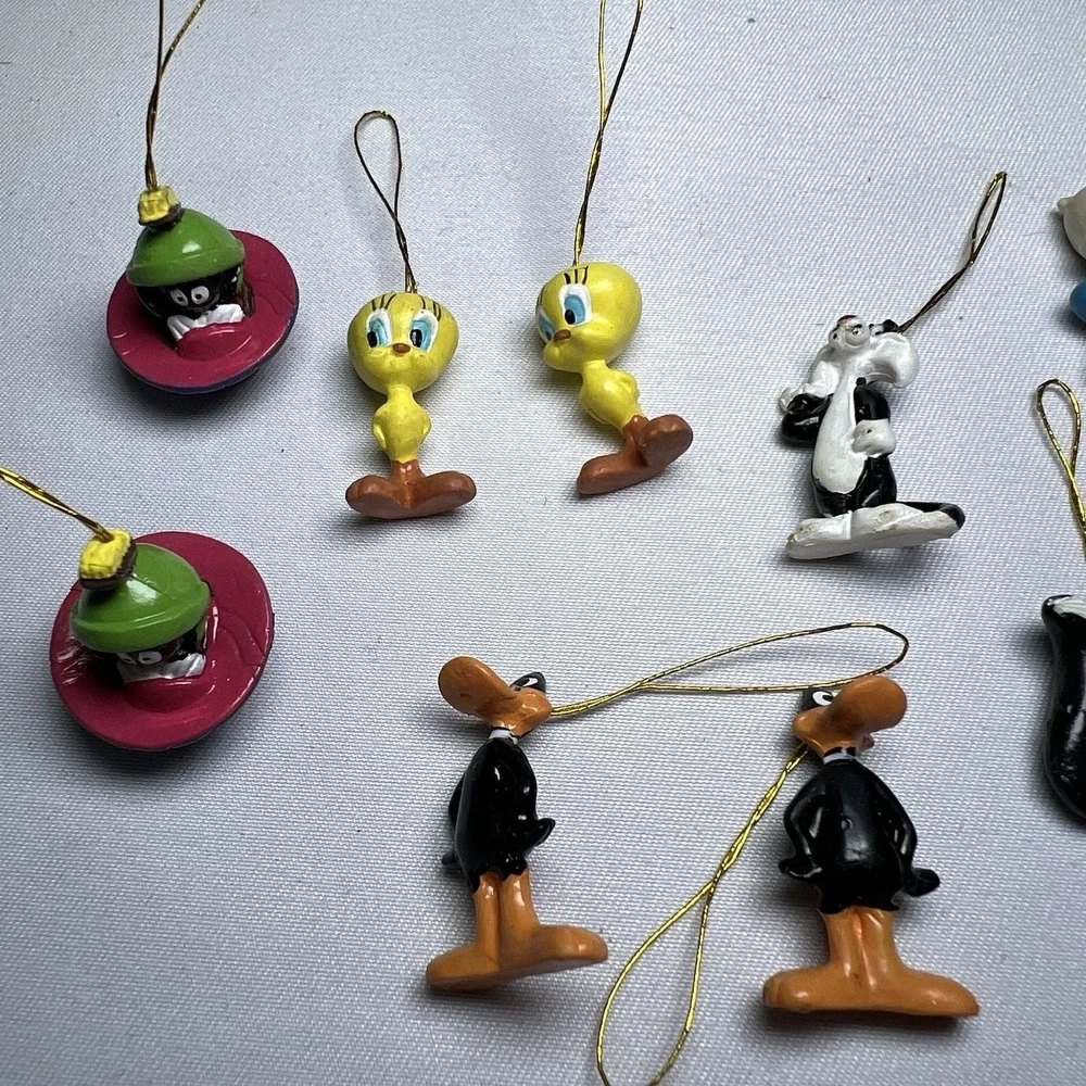 Vintage 11 Miniature Looney Tunes Character Christmas Tree Ornaments Mini Toones